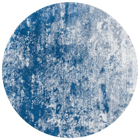 Safavieh 8 x 8 ft. Brentwood 822G Power Loomed Round Area Rug; Grey & Navy BNT822G-8R